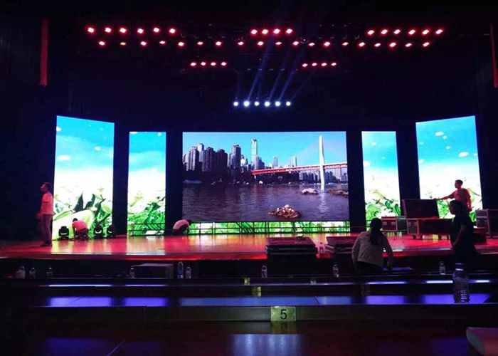 Il video affitto della parete principale colore pieno, fondo di fase decorativo ha condotto lo schermo P3.91 fornitore